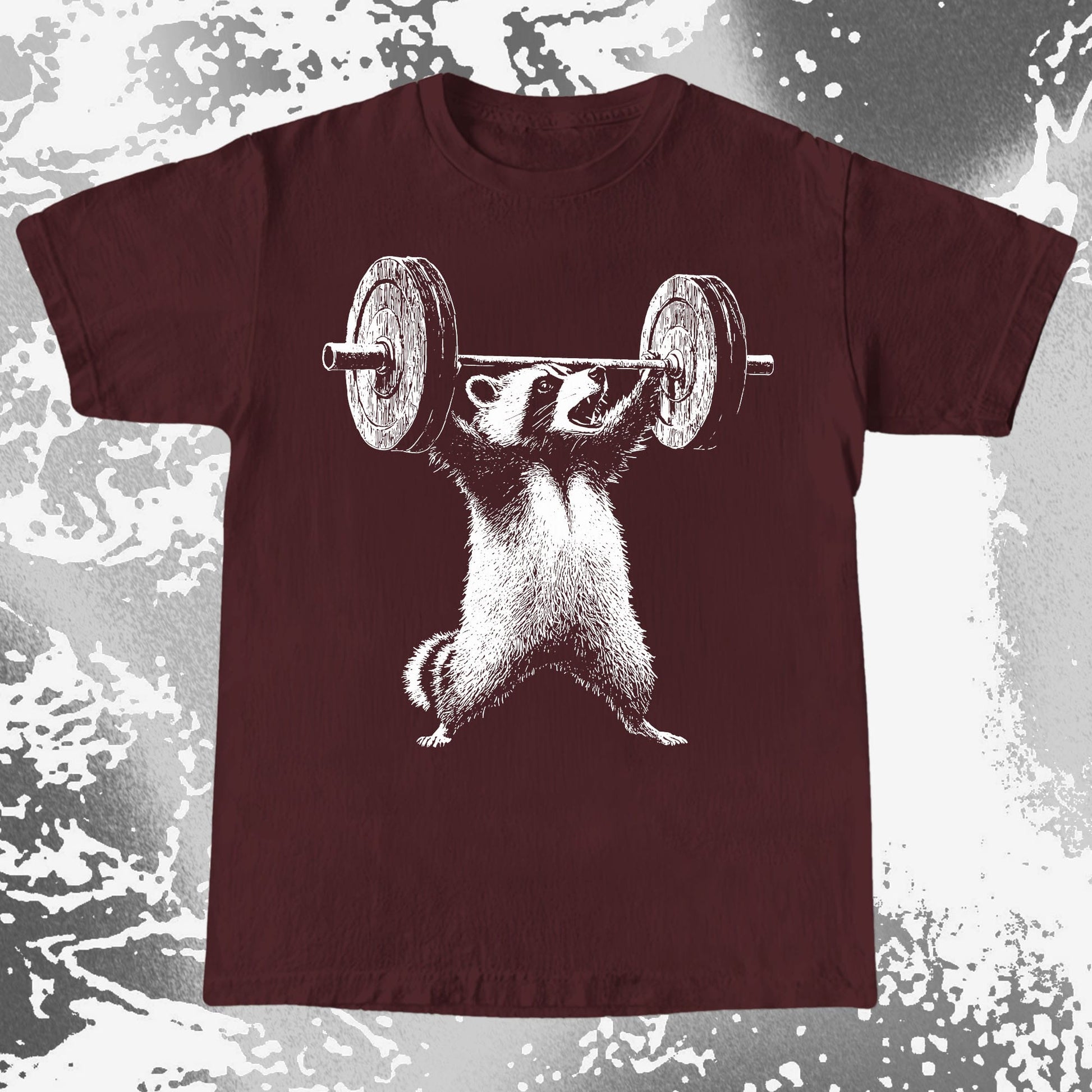 Raccoon Lifting Weights Funny Gym Shirt, funny meme tee gift (view 7)