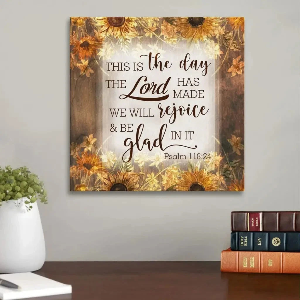 this is the day the lord has made psalm 118 24 wall art canvas print (Landscape) (view 6)