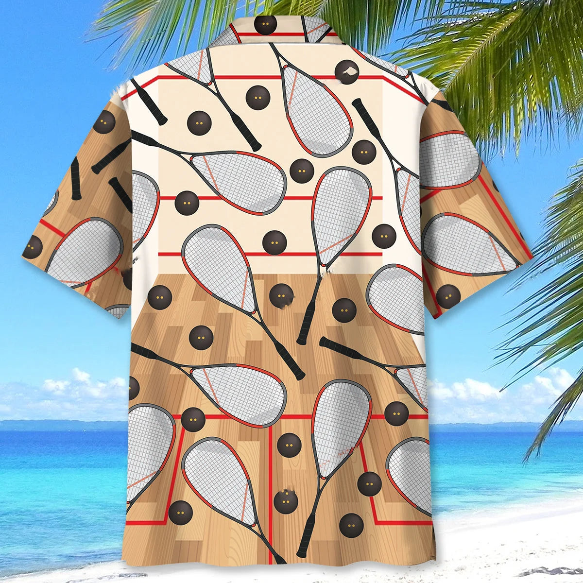 Squash Sport Hawaiian Shirt, custom shirt gift for men (view 4)