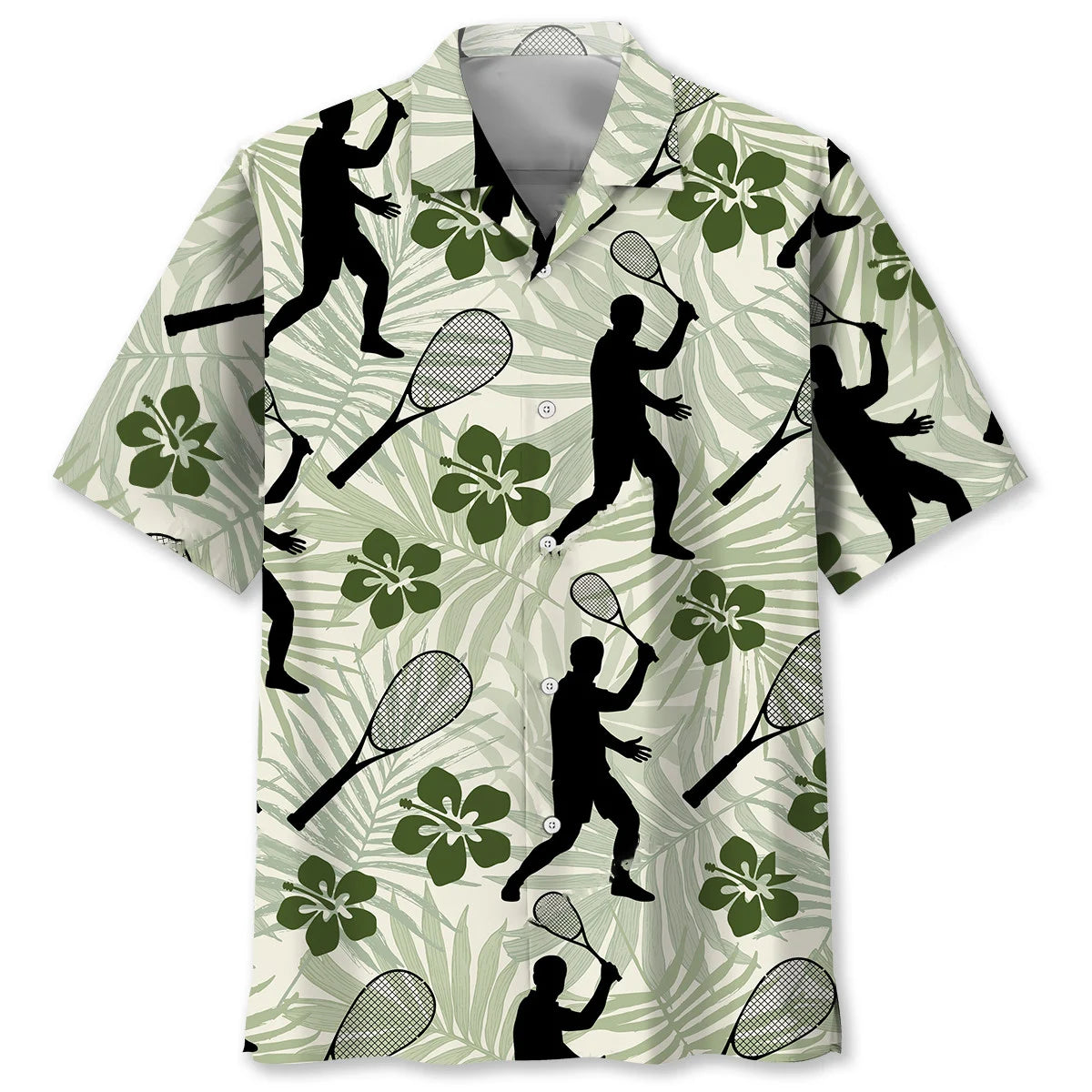 Squash Sport Hibiscus Hawaiian Shirt, custom shirt gift for men