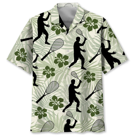 Squash Sport Hibiscus Hawaiian Shirt, custom shirt gift for men