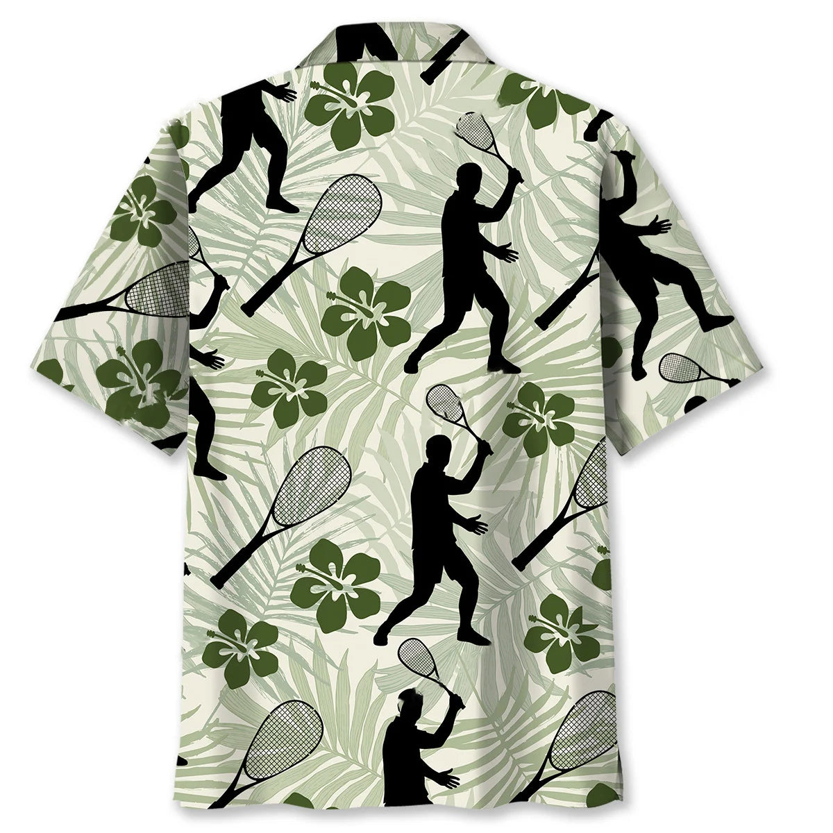 Squash Sport Hibiscus Hawaiian Shirt, custom shirt gift for men (view 3)