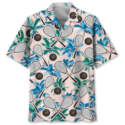 Squash Sport Tropical Palm Tree Hawaiian Shirt, custom shirt gift for men