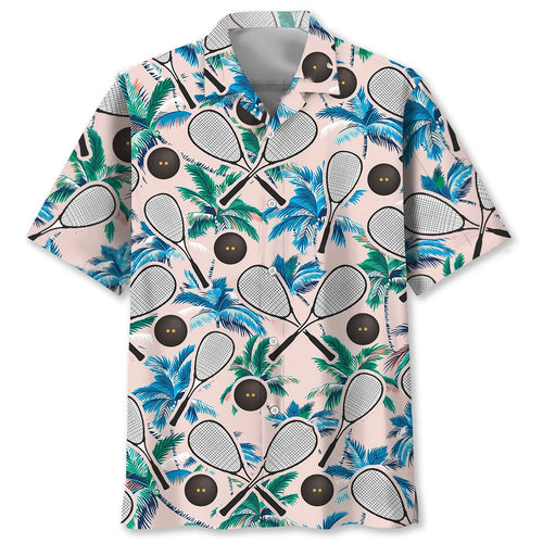 Squash Sport Tropical Palm Tree Hawaiian Shirt, custom shirt gift for men