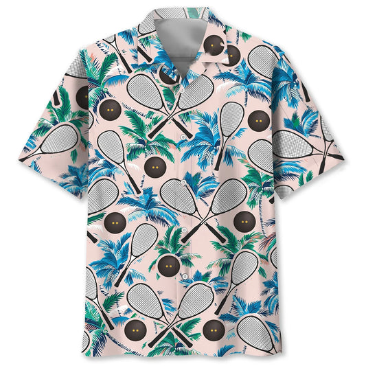 Squash Sport Tropical Palm Tree Hawaiian Shirt, custom shirt gift for men