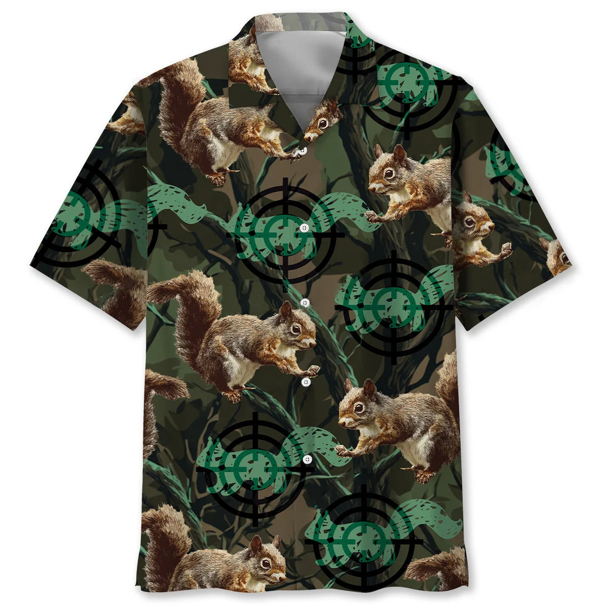 Squirrel Hunting Camouflage Hawaiian Shirt, custom shirt gift for men (view 2)