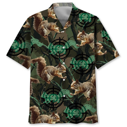 Squirrel Hunting Camouflage Hawaiian Shirt, custom shirt gift for men (view 2)