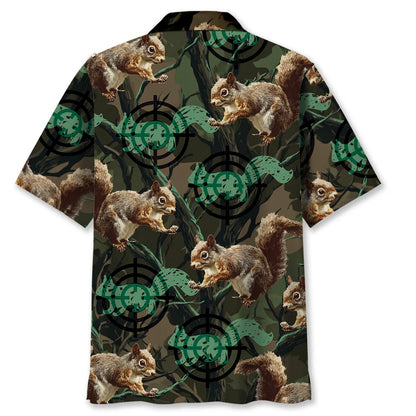 Squirrel Hunting Camouflage Hawaiian Shirt, custom shirt gift for men (view 3)