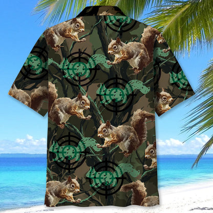 Squirrel Hunting Camouflage Hawaiian Shirt, custom shirt gift for men (view 4)