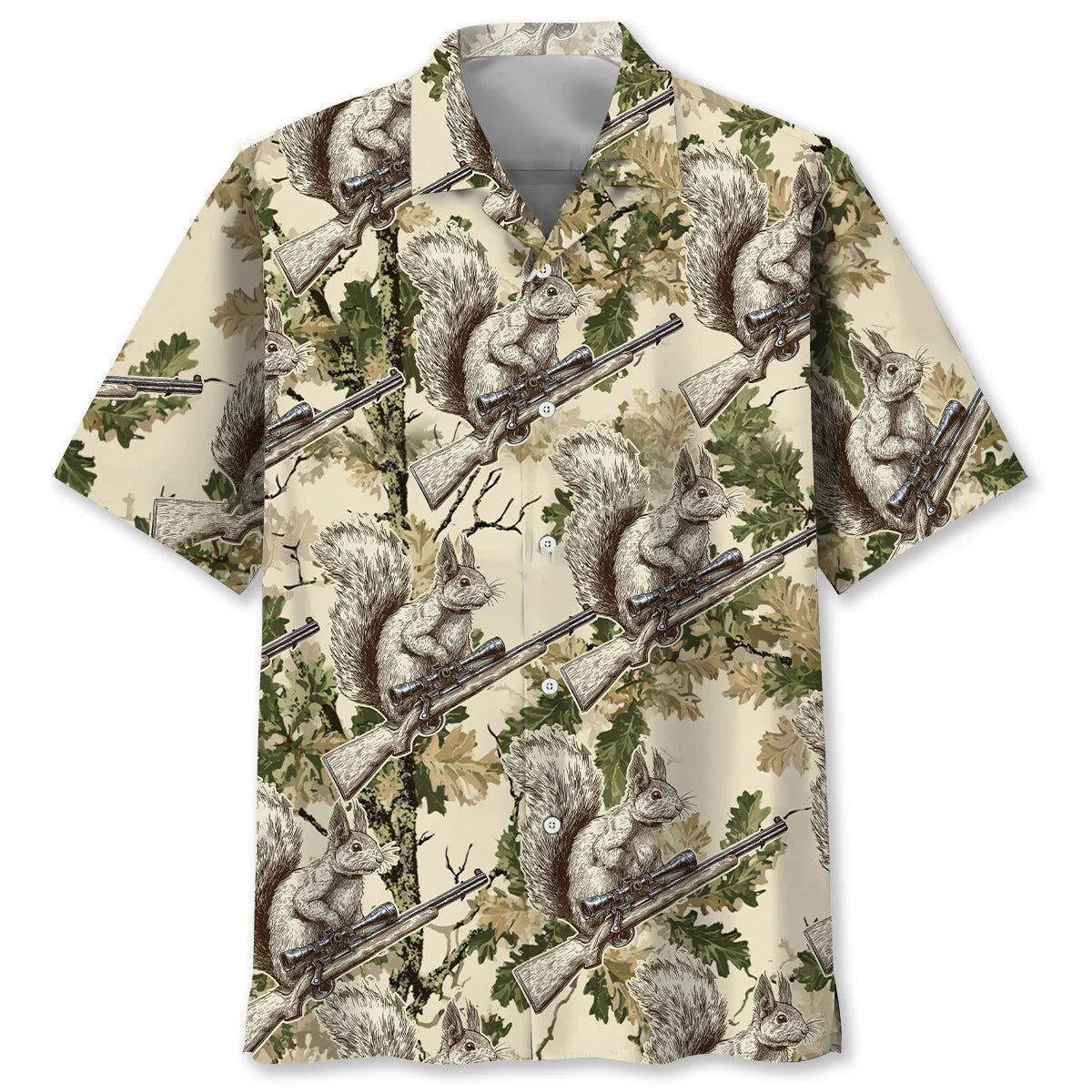 Squirrel Hunting Forest Hawaiian Shirt, custom shirt gift for men (view 2)