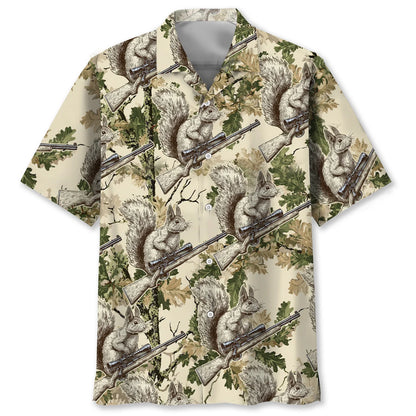 Squirrel Hunting Forest Hawaiian Shirt, custom shirt gift for men (view 2)