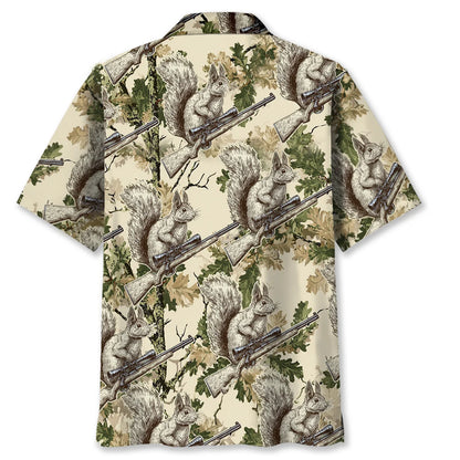 Squirrel Hunting Forest Hawaiian Shirt, custom shirt gift for men (view 3)