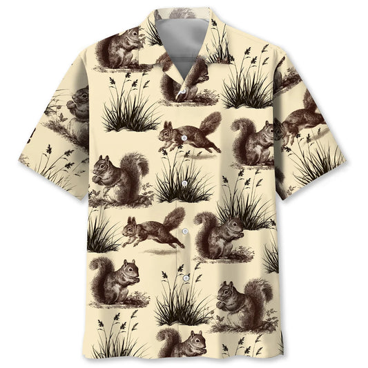 Squirrel Hunting Vintage Hawaiian Shirt, custom shirt gift for men