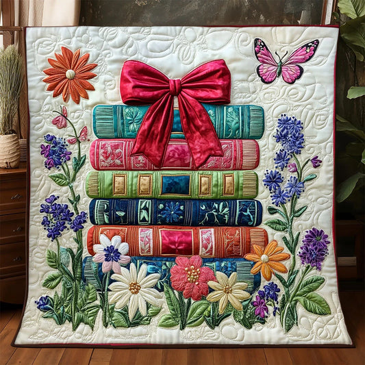 Stack Of Colorful Books Quilt Blanket