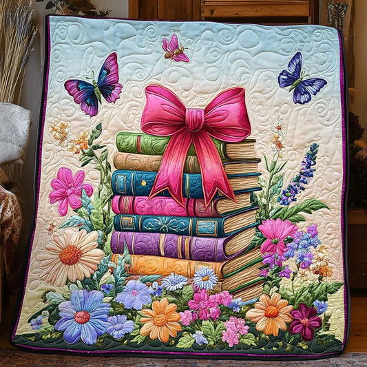 Stack Of Colorful Books Quilt Blanket