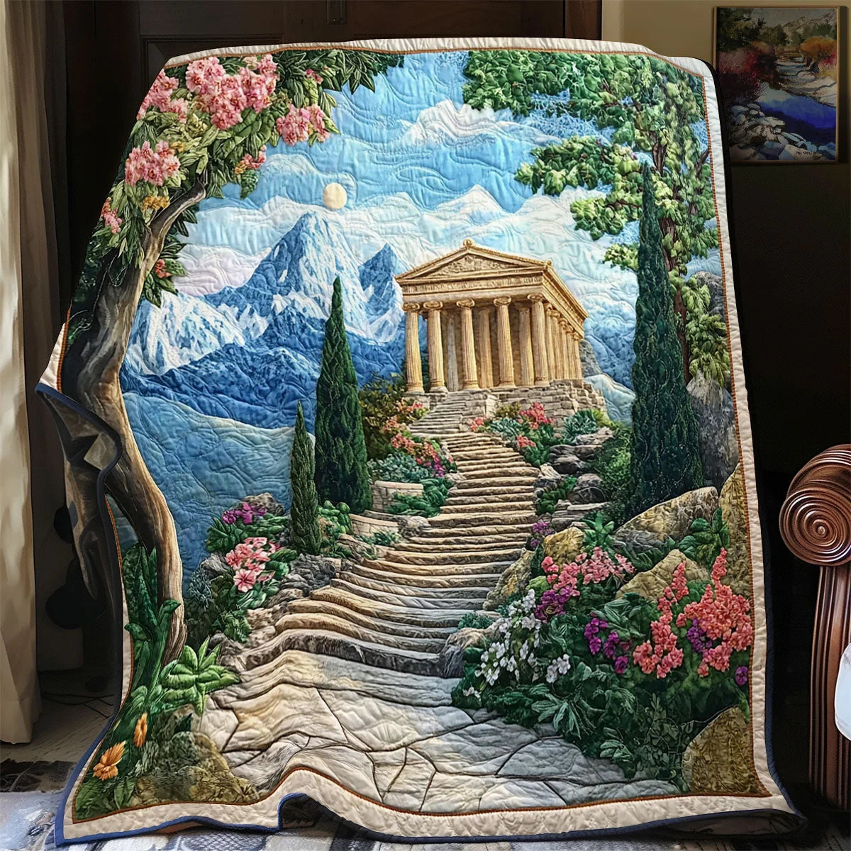 Stairway To Antiquity Quilt Blanket