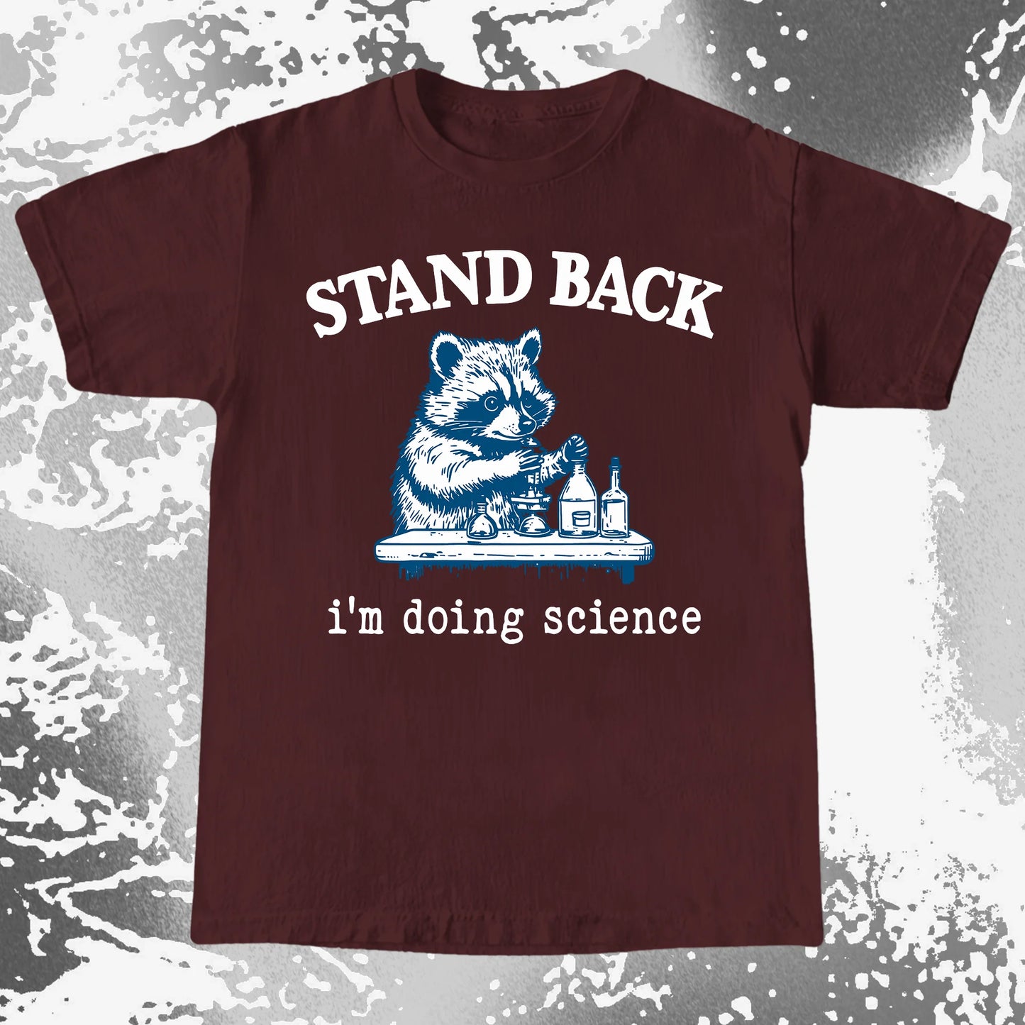 Stand Back I'm Doing Science Raccoon Shirt, funny meme tee gift (view 3)