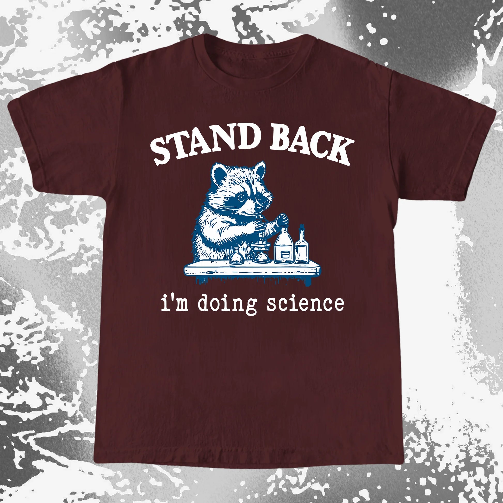 Stand Back I'm Doing Science Raccoon Shirt, funny meme tee gift (view 3)