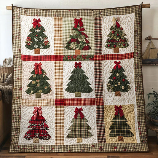 Star Bless Christmas Tree Quilt Blanket