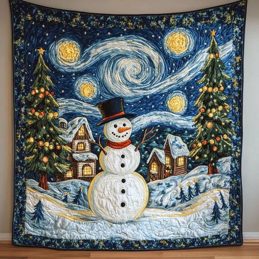 Star Glow Snowman Quilt Blanket