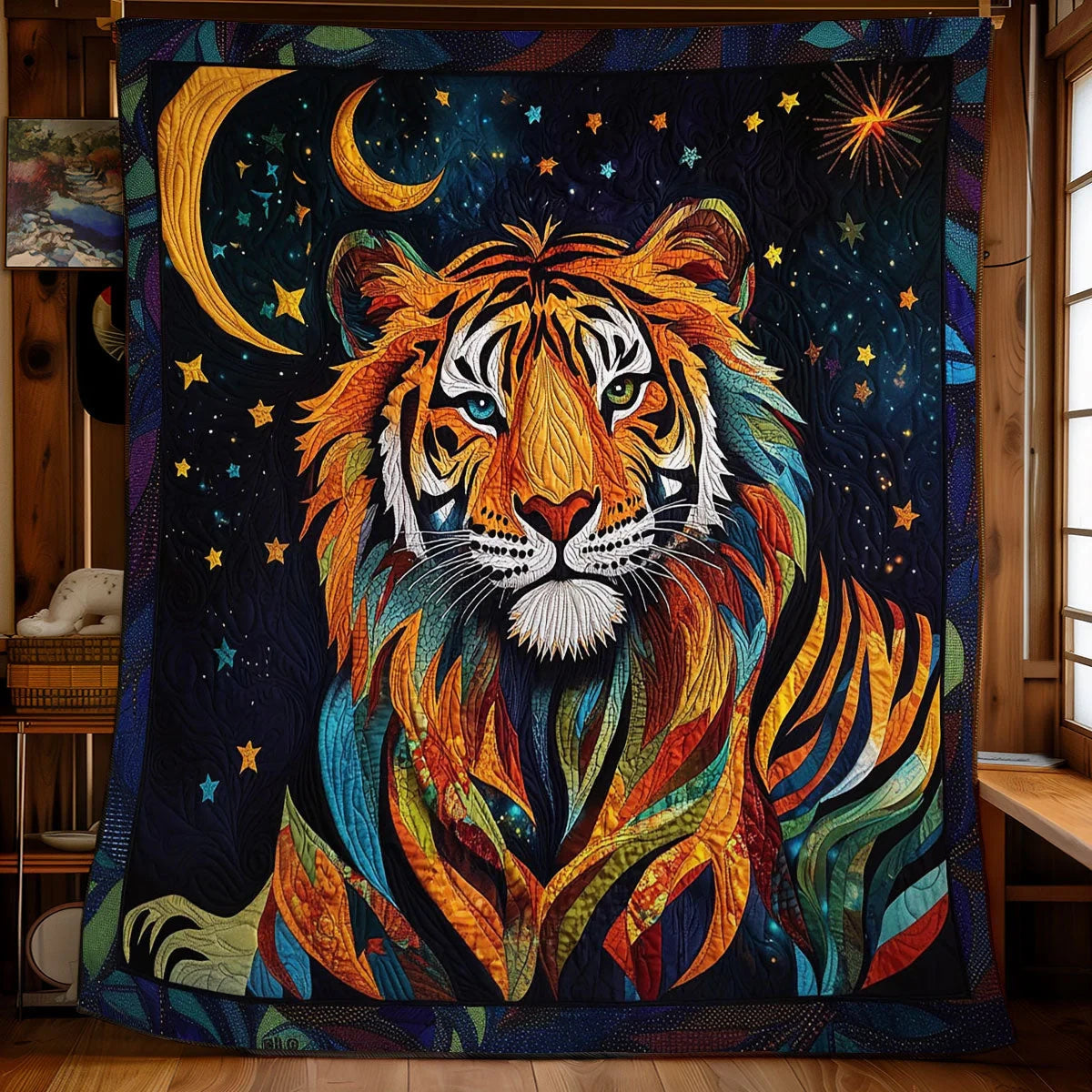 Star Night Tiger Quilt Blanket