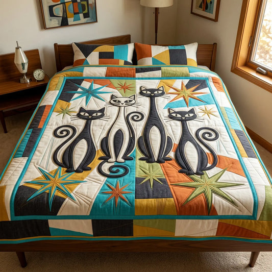 Starburst Cats Quilt Blanket