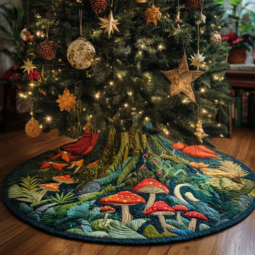 Starfield Woods Christmas Quilted Tree Skirt