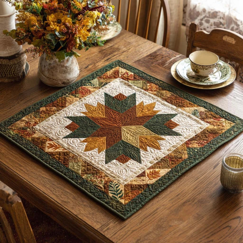 Starflower Touch Quilted Table Topper