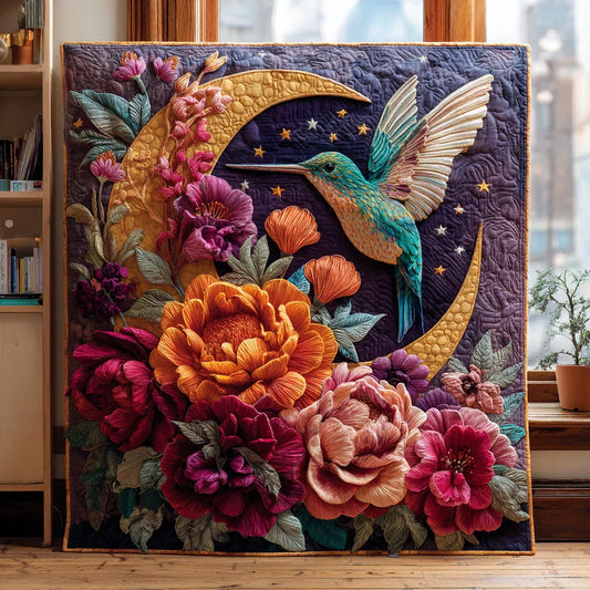 Starlight Hummingbird Quilt Blanket
