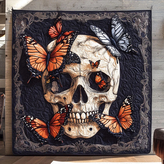 Starlight Skull Butterfly Quilt Blanket