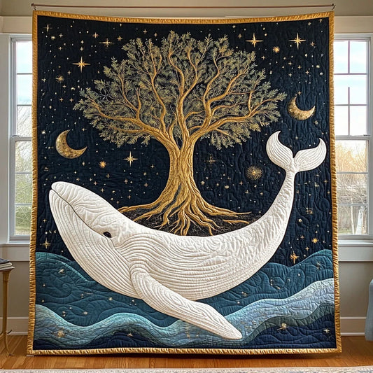 Starlit Whale Quilt Blanket