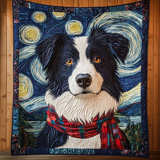 Starry Collie Quilt Blanket