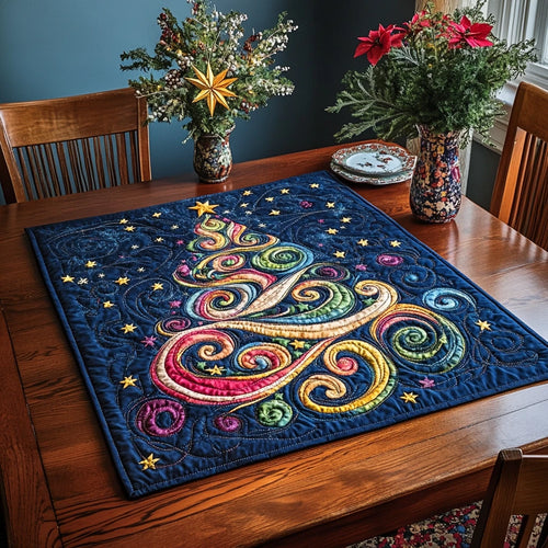 Starry Tree Quilted Table Topper