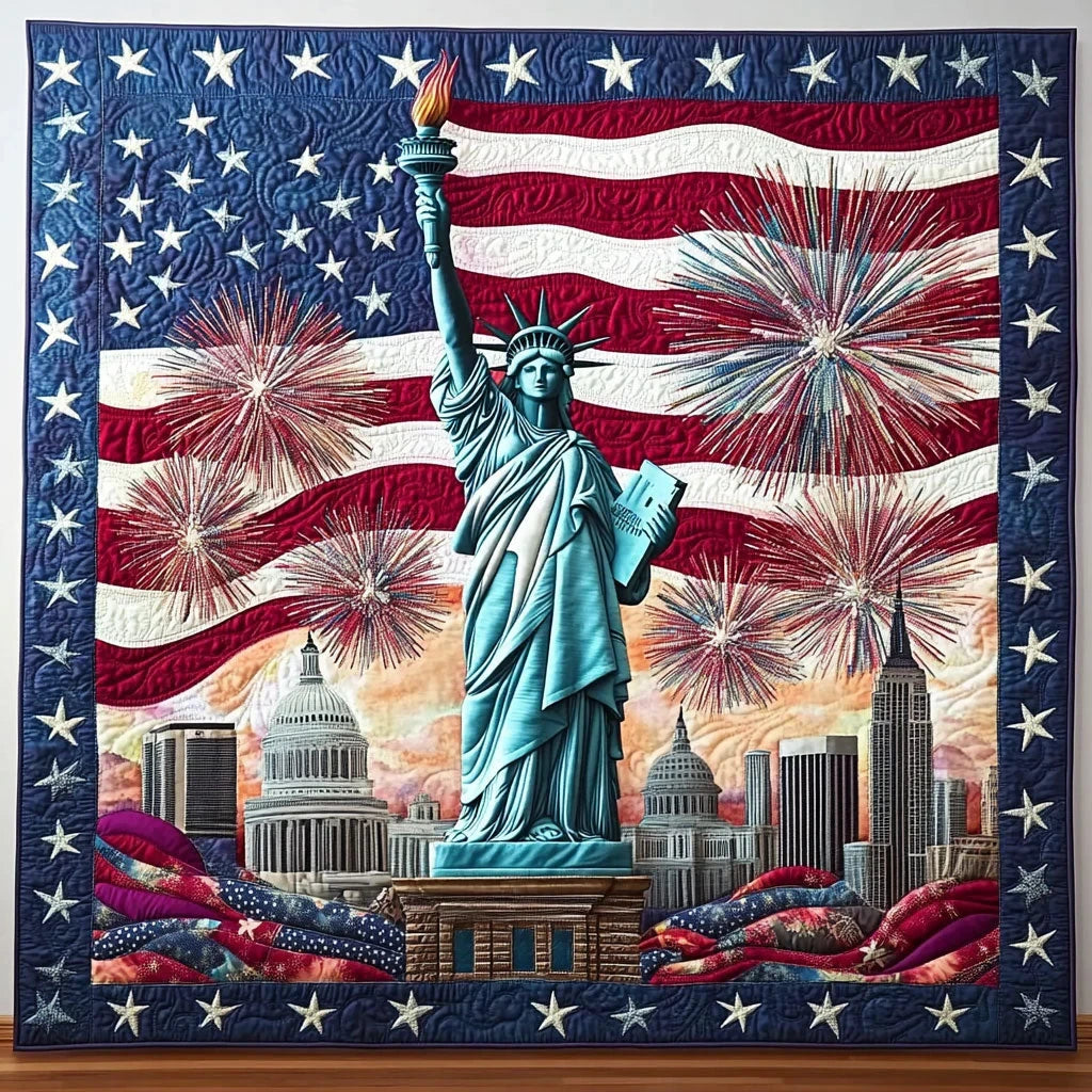 Stars Of Liberty Quilt Blanket