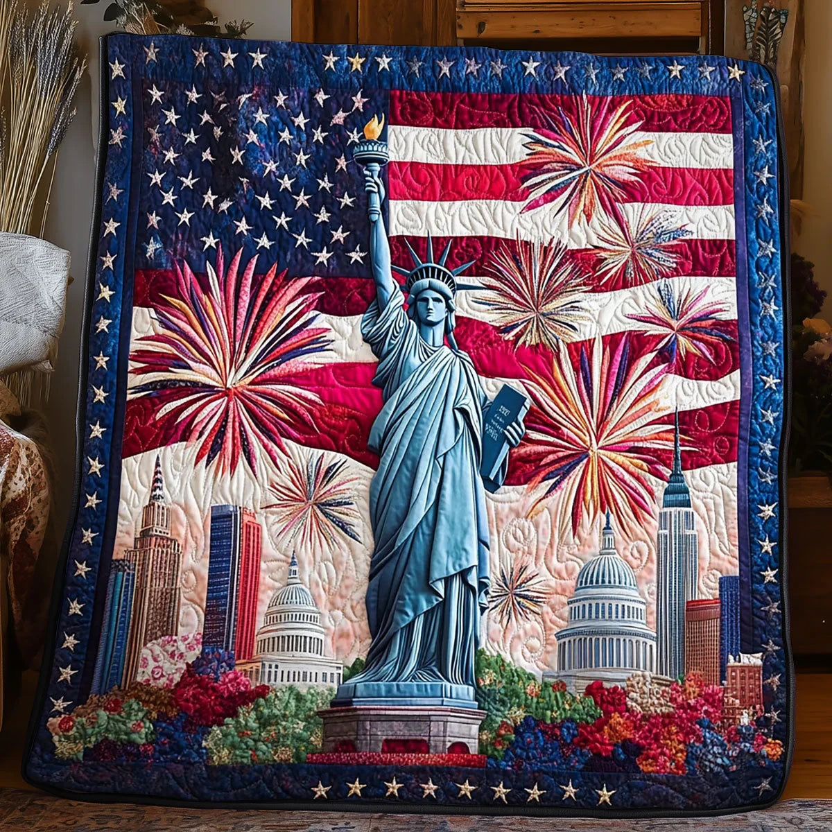 Stars Of Liberty Quilt Blanket