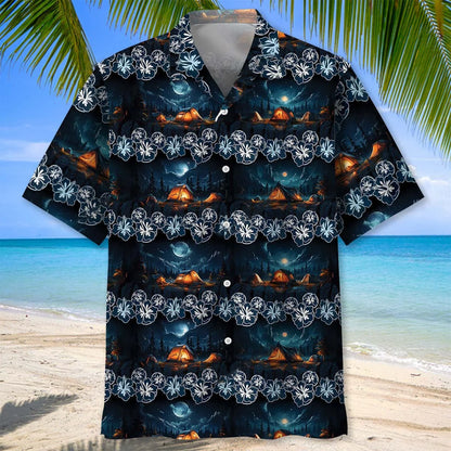 Stary Night Camping Hawaiian Shirt, camping gift for outdoor lovers