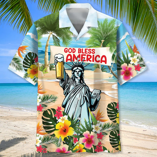 Statue of Liberty Hold my Beer Hawaiian Shirt, custom shirt gift for men