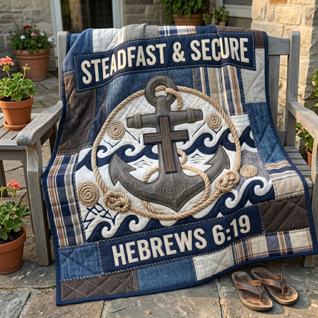 Steadfast & Secure Anchor Quilt Blanket