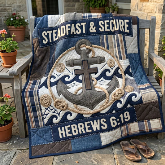 Steadfast & Secure Anchor Quilt Blanket