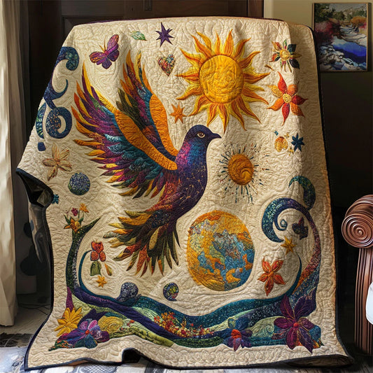 Stellar Peace Dove Quilt Blanket
