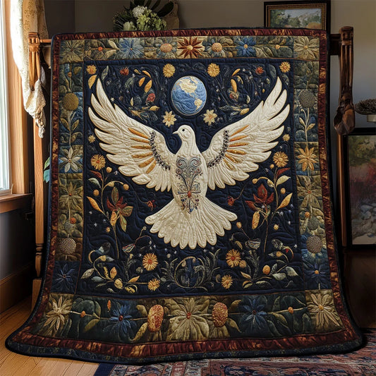 Stellar Peace Dove Quilt Blanket