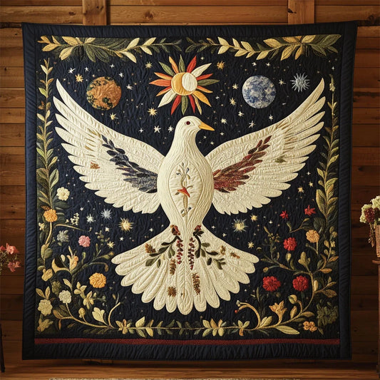 Stellar Peace Dove Quilt Blanket