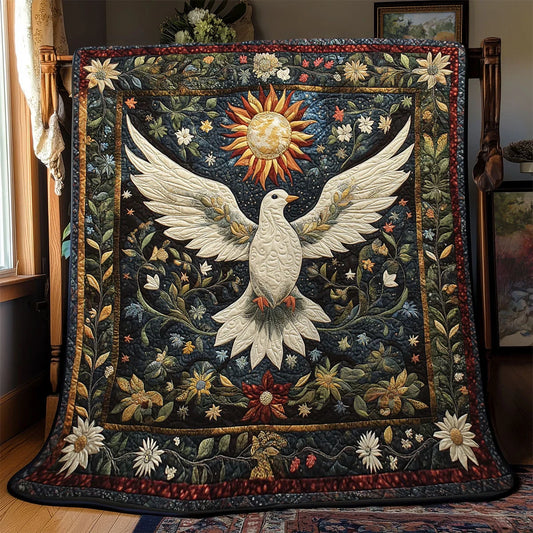 Stellar Peace Dove Quilt Blanket