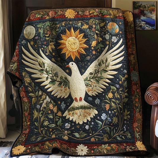 Stellar Peace Dove Quilt Blanket