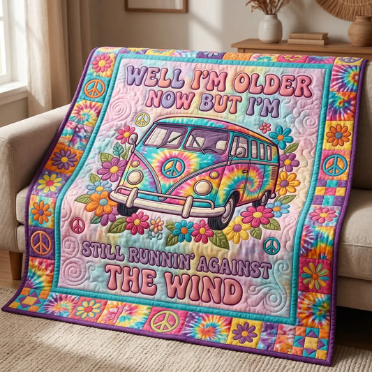Still Running Against The Wind Quilt Blanket