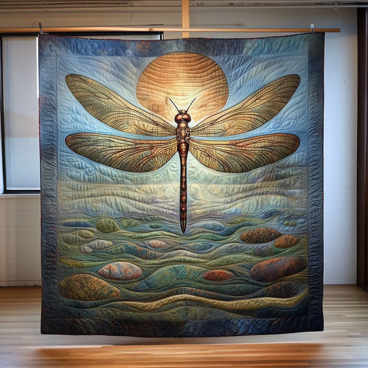 Stone Whisper Dragonfly Quilt Blanket