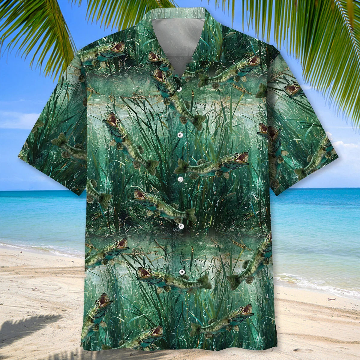 Stress is Caused by Not Fishing Enough Hawaiian Shirt, fishing gift for men (view 2)