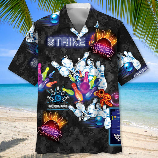 Strike Bowling Hawaiian Shirt, custom shirt gift for men