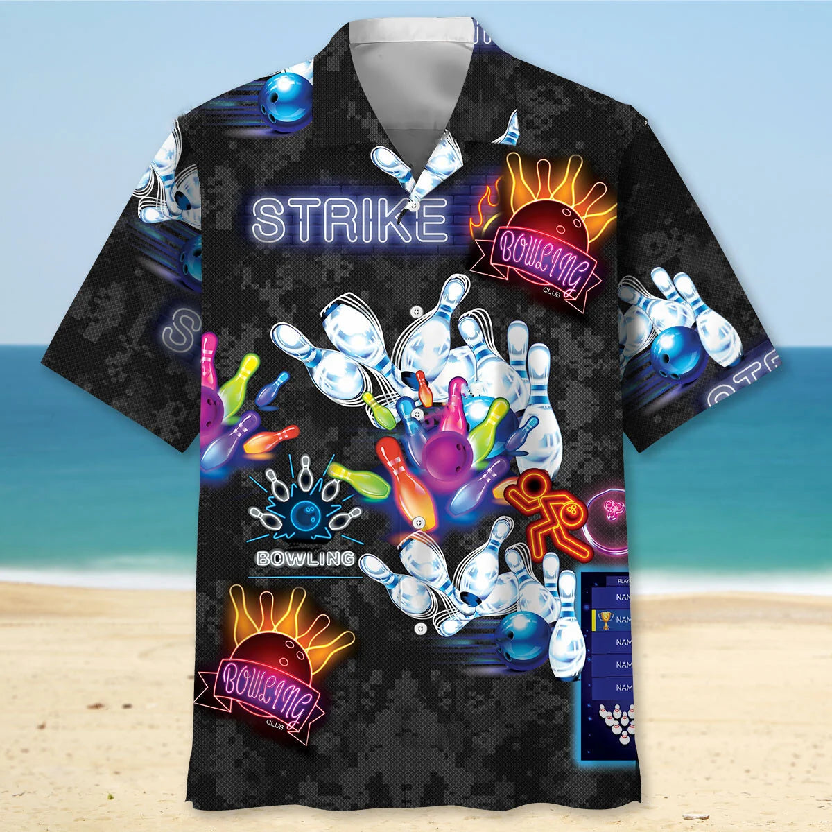 Strike Bowling Hawaiian Shirt, custom shirt gift for men (view 3)