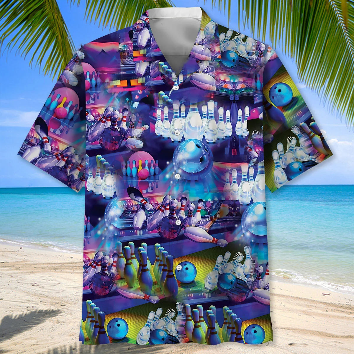 Strike Bowling Pins Hawaiian Shirt, custom shirt gift for men